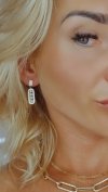 4400 Kolczyki złote stal chirurgiczna wiszące celebrytki perły