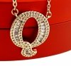 3540 Złoty łańcuszek celebrytka 44cm literka Q naszyjnik pozłacany