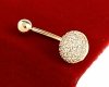 Золотой пирсинг для пупка, позолоченный 14k, с цирконами