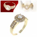 Goldring 17,00 mm. vergoldete Verlobung Xuping