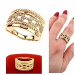 gold ring 18,60mm. gold-plated engagement xuping