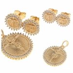 18k gold plated set pendant earrings xuping