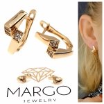 gold plated earrings with exclusive cubic zirconia