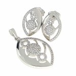18k gold plated set pendant earrings xuping