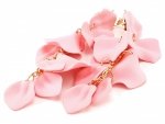 Golden earrings silk flowers