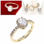 gold ring 18,60mm. gold-plated engagement xuping