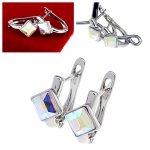 4426 Srebrne kolczyki Austrian Crystal pozłacane białym złotem wiszące