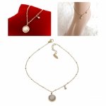 3196 Bransoletka złota na nogę 24+5 stal chirurgiczna 316L nierdzewna lato wakacje na plażę