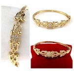 3114 Bransoletka złota elegancka 6cm pozłacana 14k bangla Xuping