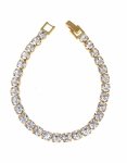 520b Bransoletka elegancka srebrna 18,5cm pozłacana białym złotem 