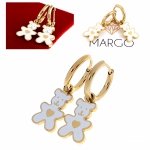 3594 Kolczyki złote stal chirurgiczna 316L nierdzewna celebrytki wiszące dziecięce misie Viki lady