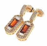 1276 Złote kolczyki pozłacane cyrkonie 18k Xuping wiszące 