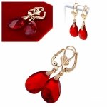 1057 Kolczyki złote Austrian Crystal cyrkonia pozłacane 18k Xuping wiszące łezki