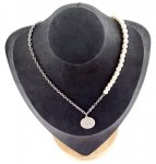 1429 Srebrny łańcuszek celebrytka 41cm naszyjnik stal chirurgiczna 