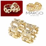 4826 Kolczyki złote pozłacane cyrkonie wiszące 14K Xuping 