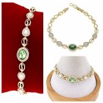 1752 Bransoletka elegancka Austrian Crystal złota cyrkonie 19,5cm pozłacana 14k Xuping 