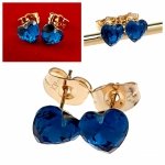 765 Kolczyki złote Austrian Crystal cyrkonia pozłacane 18k Xuping wtyczki serce