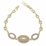 648 Bransoletka elegancka złota 17+2cm pozłacana 14k cyrkonie