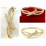 1266 Bransoletka złota elegancka 6cm pozłacana 14k bangla Xuping