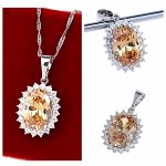 3319 Srebrna zawieszka cyrkonie pozłacana białym złotem Xuping 