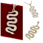 1252 Złota zawieszka cyrkonie błyszcząca pozłacana 14k Xuping żmija