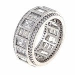 1328k Pierścionek 19,30mm srebrny zaręczynowy pozłacany białym złotem Xuping