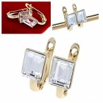 2694 Kolczyki złote pozłacane wiszące 14K Xuping