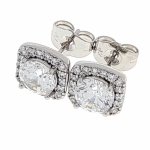 4140 Srebrne kolczyki cyrkonie pozłacane 18k Xuping wtyczki