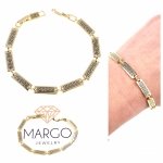 1527 Bransoletka złota elegancka 19cm pozłacana 14k Viki Lady wzór grecki