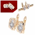 4147 Kolczyki złote cyrkonia pozłacane 18k Xuping wiszące