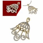0349 Złota zawieszka cyrkonie błyszcząca pozłacana 14k Xuping 