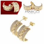 2774 Kolczyki złote pozłacane wiszące 14K cyrkonie Bloom