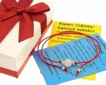 e122 Bransoletka dobrej energii - kwarc różowy kamień naturalny matowy sznurek