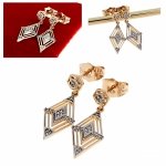 1038a Kolczyki złote cyrkonia pozłacane 18k Xuping wiszące