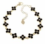 1570 Bransoletka elegancka złota 17+3cm pozłacana 14k cyrkonie