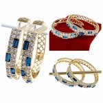 4842  Kolczyki złote pozłacane wiszące 14K Xuping cyrkonie