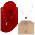 984 Złoty łańcuszek Austrian Crystal 41+5 naszyjnik pozłacany 14K Xuping serce