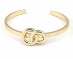 1297 Bransoletka elegancka złota bangla 6cm pozłacana 14k 