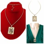 @450b Złoty łańcuszek naszyjnik 60+5 stal chirurgiczna 316L celebrytka wzór grecki Viki lady