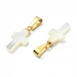 1820e Zawieszka pozłacana 14k krzyż muszla 16,5~17x8x2,5 mm,