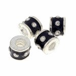 705 Zawieszka przekładka Shamballa cyrkonie charms element do wyrobu biżuterii 1mm 1 sztuka