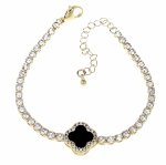 2550 Bransoletka elegancka złota 17+3cm pozłacana 14k koniczyna marokańska