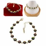 405d Bransoletka elegancka Austrian Crystal złota cyrkonie 17+3 pozłacana 14k Xuping