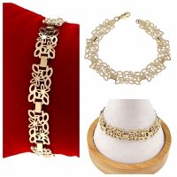 BRACELET GOLD CELEBRITY STAINLESS STEEL 