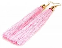 Golden earrings silk flowers 