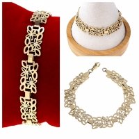 BRACELET GOLD CELEBRITY STAINLESS STEEL 