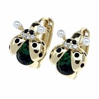 3552 Kolczyki złote pozłacane 14k wiszące Austrian Crystal 