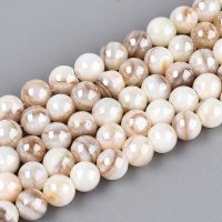 1671 Koraliki naturalna muszla słodkowodna, kolor AB okrągłe 5mm sznur 38cm 