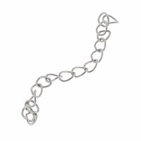 2264 Przedłużka srebrna 5cm do bransoletki łańcuszka stal chirurgiczna 