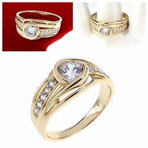 Goldring 18,60 mm. vergoldete Verlobung Xuping